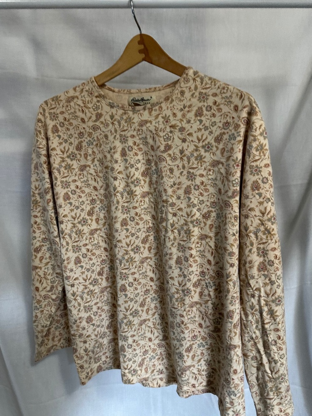 Eddie Bauer Floral Long Sleeve Top Size M | Neutral Cottagecore Blouse